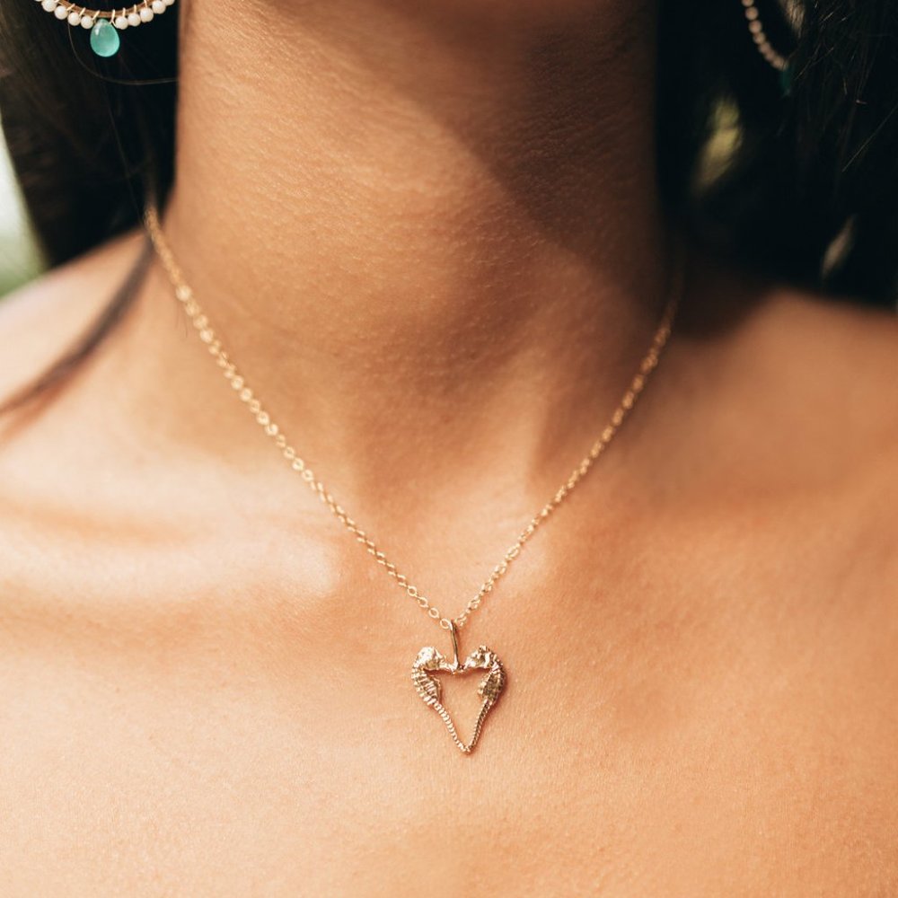 Large Kissing Seahorse Necklace